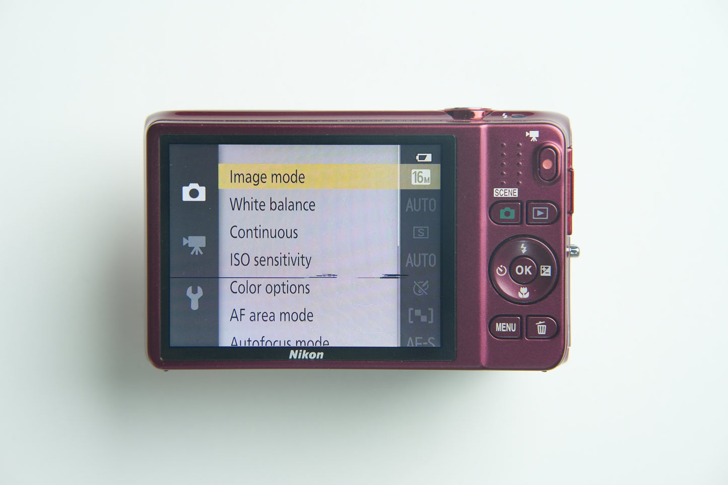 Nikon Coolpix S6500 Digital Camera - Metallic Red